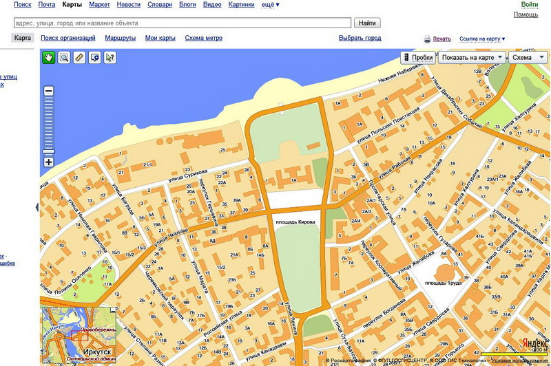 Электронные карты города
